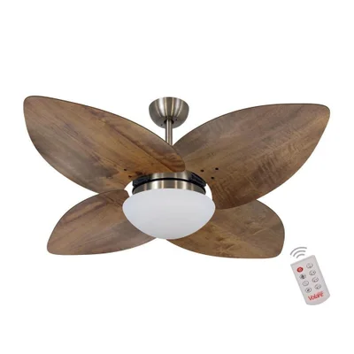 Ventilador De Teto Dormamu Bronze 4 Pás Rádica Imbuia 220v Com Controle