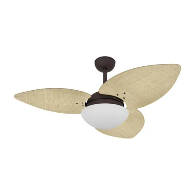 Ventilador De Teto Dormamu Marrom Texturizado 3 Pás Palmae Natural 127v