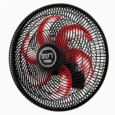 Ventilador Parede Lorena Preto Oscilante 220v Pás Vermelho