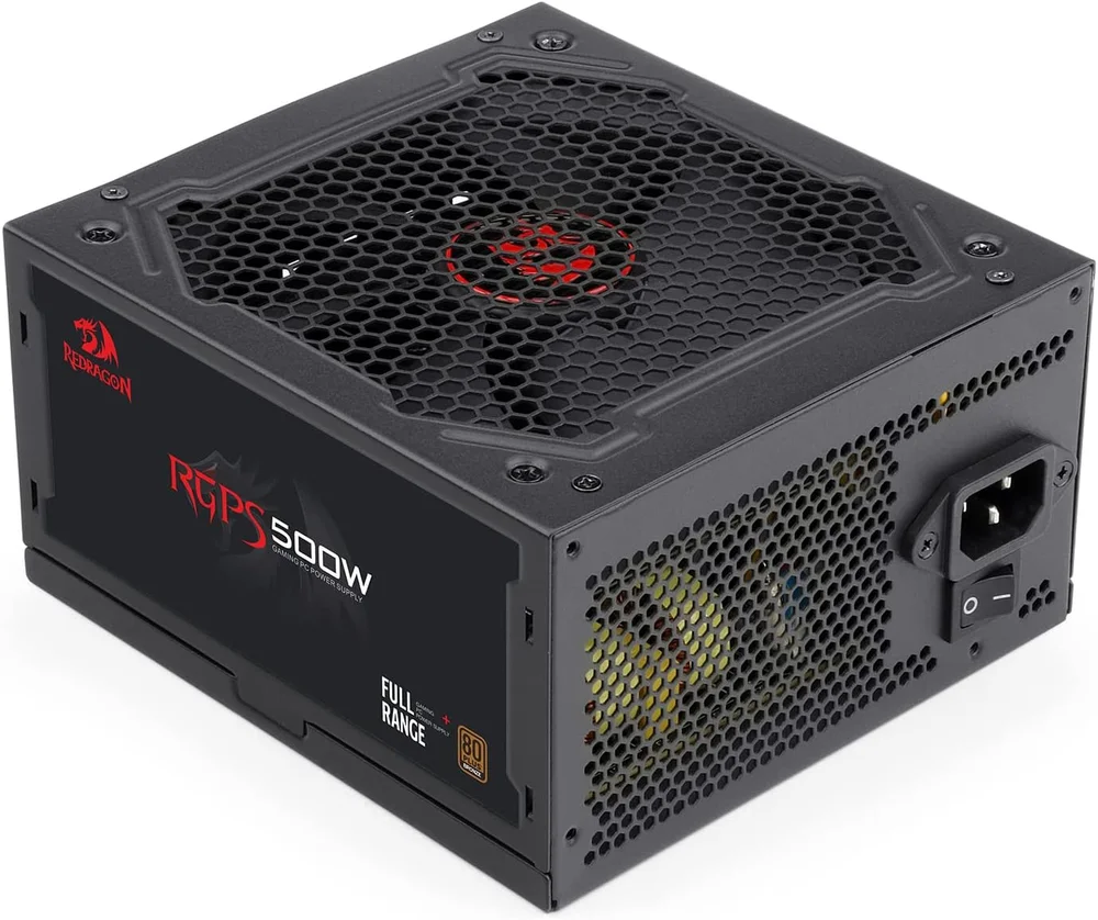 Fonte Gamer Redragon Rgps 500w 80 Plus Bronze Preta Gc-ps001-1