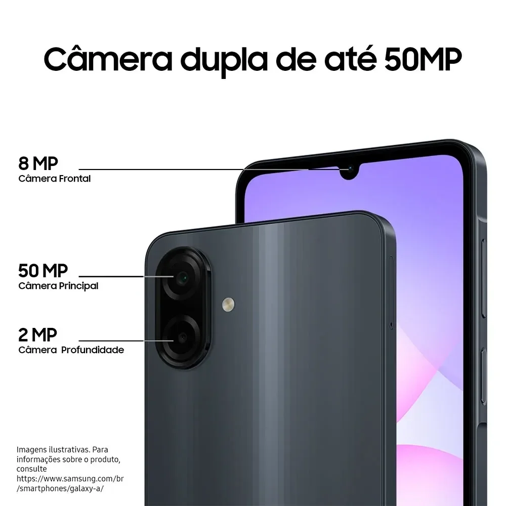 Smartphone Samsung A07 4g 128GB 4gb 50mp 8mp 6.7” Preto Smartphone Samsung A07 4g 128GB 4gb 50mp 8mp 6.7” Preto