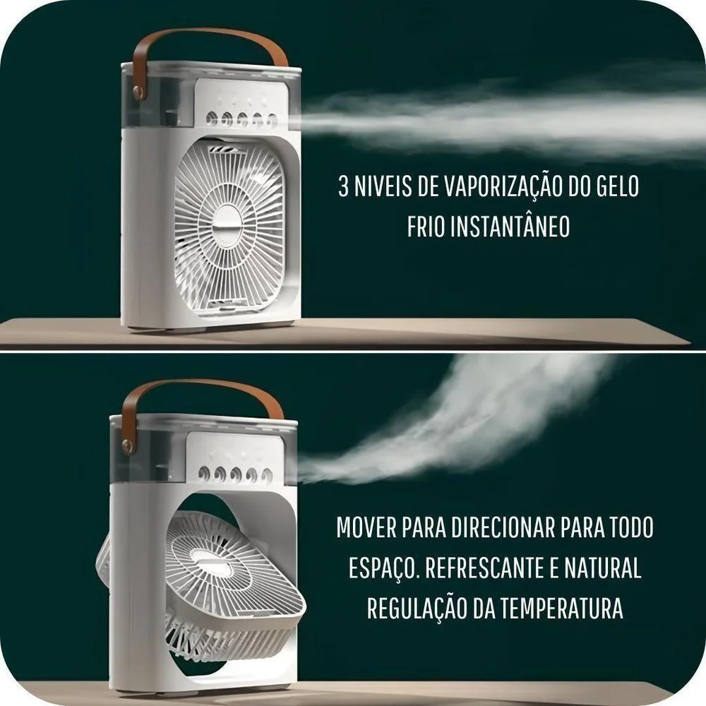 Imagem 2 de 5 do produto Mini Ar Condicionado Utimix Portátil De Mesa Umidificador LED Frio 110v 220v