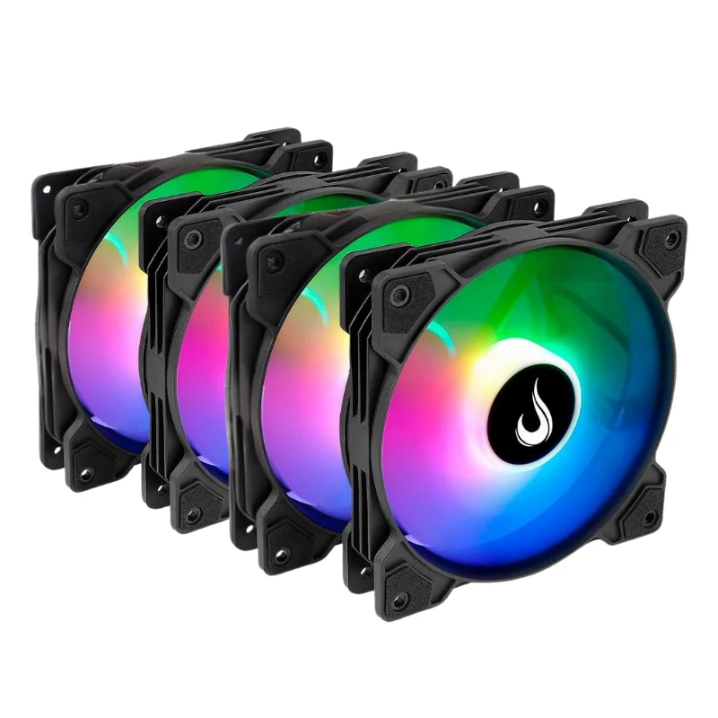 Kit 4 Fans Rise Mode X ARGB 120mm S/controladora Preto - Rm-xld-aRGB 4