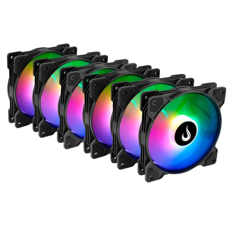 Kit 6 Fans Rise Mode X ARGB 120mm S/controladora Preto - Rm-xld-aRGB 4