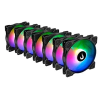 Kit 7 Fans Rise Mode X ARGB 120mm S/controladora Preto - Rm-xld-aRGB 2