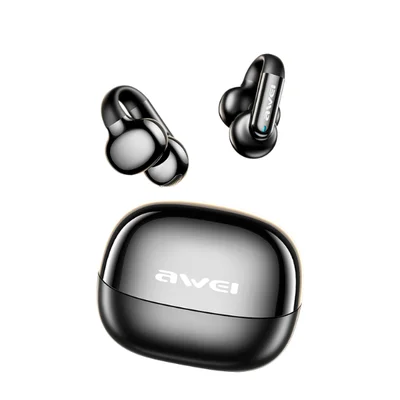 Fone Ouvido Bluetooth Tz30 Tws Clip De Orelha Esportivo +7h Reprodução Awei Resistente Suor Toque Inteligente