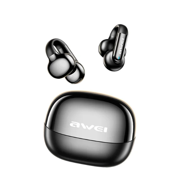 Fone Ouvido Bluetooth Tz30 Tws Clip De Orelha Esportivo +7h Reprodução Awei Resistente Suor Toque Inteligente