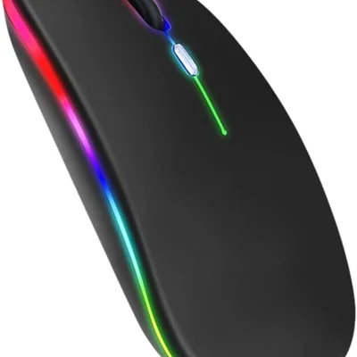 Mouse Sem Fio Recarregável Wireless Bluetooth Optico LED RGB Colorido Ergonômico Usb 2.4 Ghz Notebook Computador PC Desk