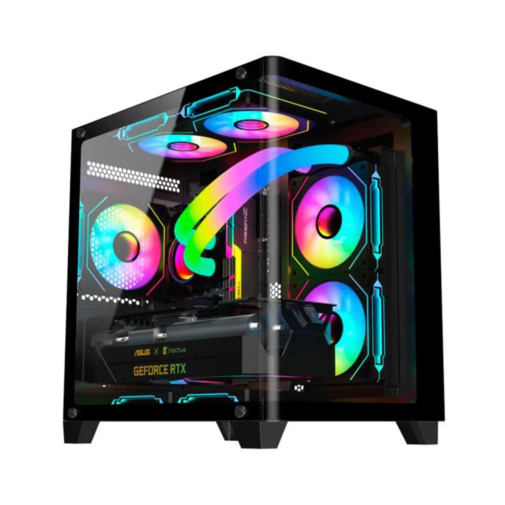Imagem 5 de 5 do produto Gabinete Gamer K-mex Aquario Cg-l4re Curva Preto Micro Atx Sem Fan