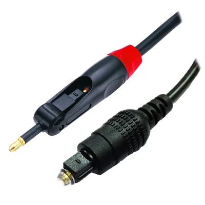 Cabo Fibra Optica Universal Toslink Mini Plug 5 Mm 1,5 Metros Preto