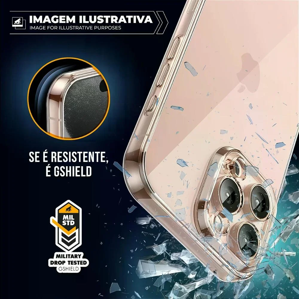 Imagem 2 de 5 do produto Capa Case Capinha Para Iphone 17 - Crystal Slim - Não Amarela - Gshield