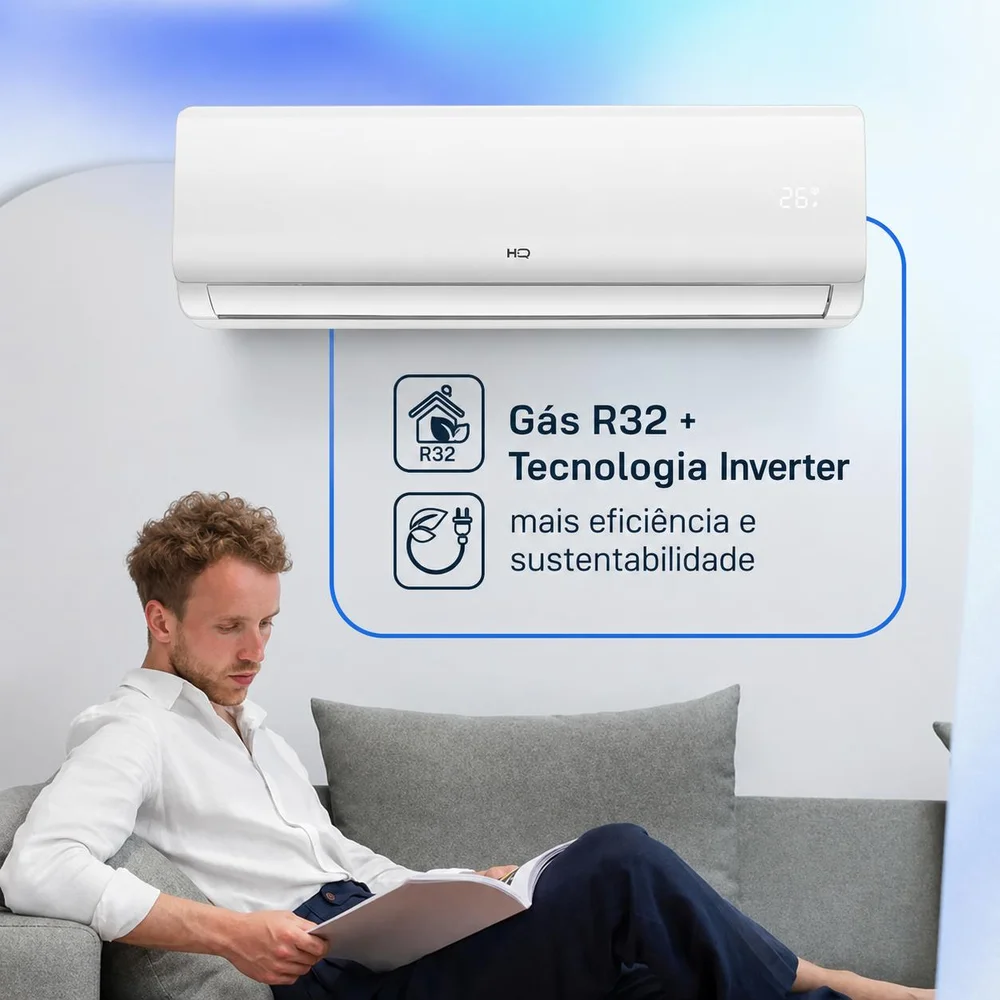 Imagem 3 de 5 do produto Ar Condicionado Split Hq Hi Wall Inverter 12.000 Btu/h Frio Monofásico Branco Viht12kco3s2s13 - 220v