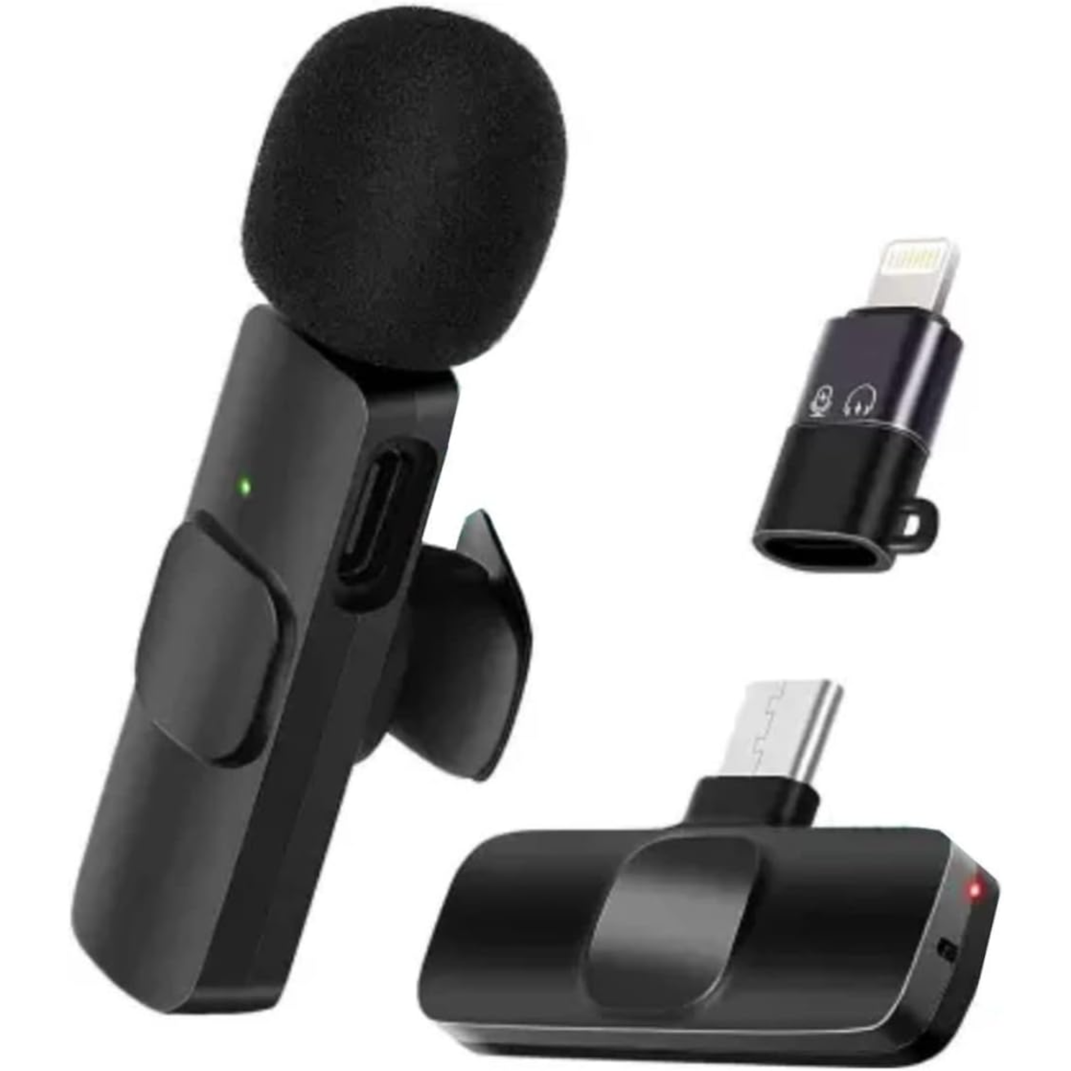 Microfone Lapela Sem Fio K9 Com Cancelamento De Ruído Compatível Com Iphone Android Gravações E Lives