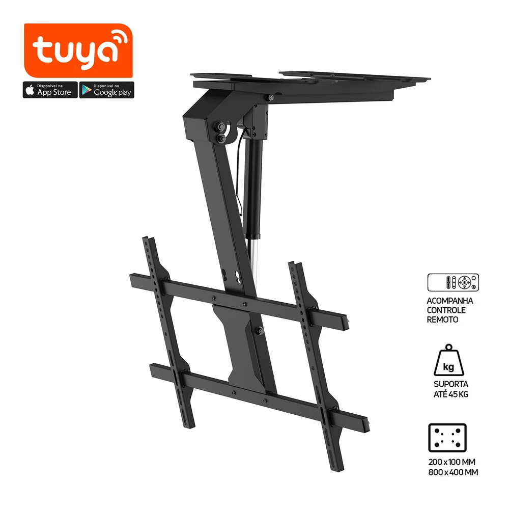 Imagem 5 de 5 do produto Suporte Tv Teto Motorizado 43 A 86 " - Bluecase Bste01-86-1 Cor:preto