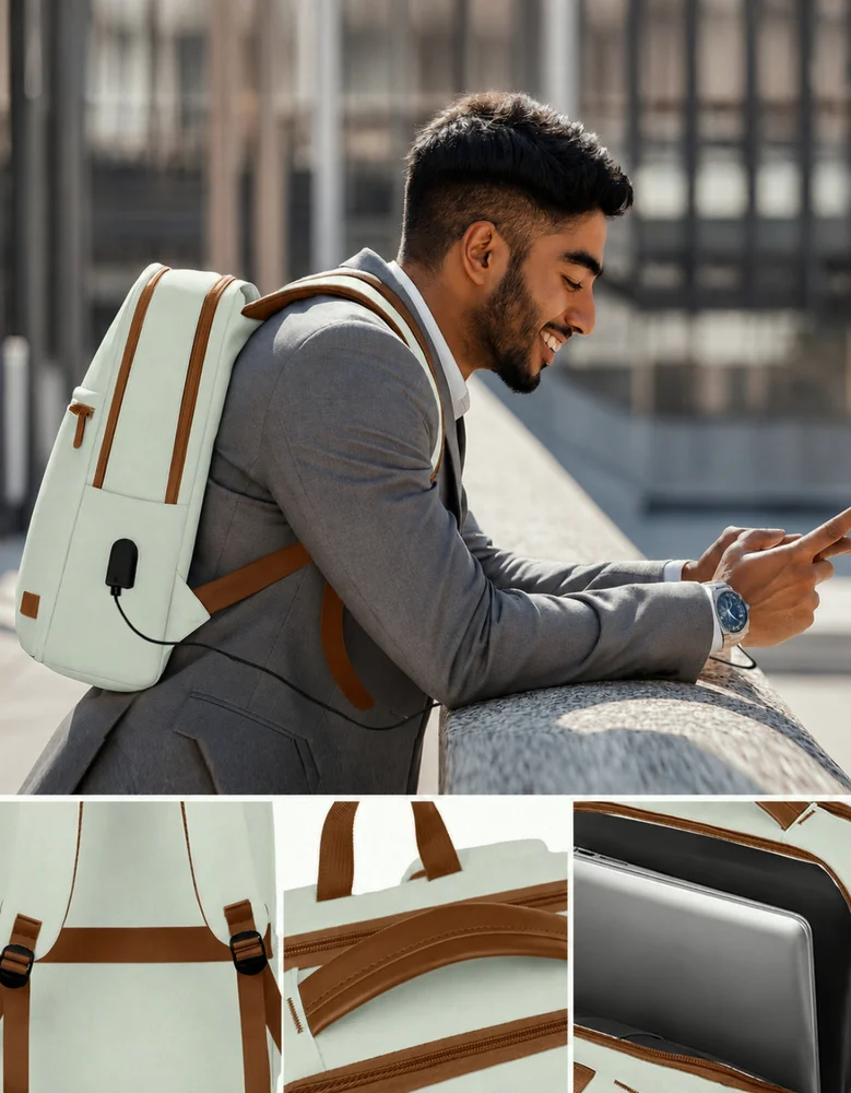 Imagem 2 de 5 do produto Mochila Grande Masculina Feminina Executiva Notebook Escolar Universitária Usb Viagem Estudo Cor Cinza