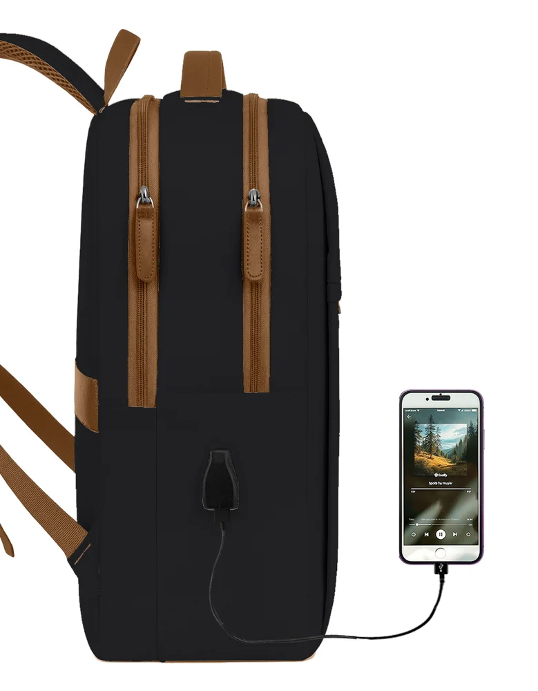 Imagem 2 de 5 do produto Mochila Grande Masculina Feminina Executiva Notebook Escolar Universitária Usb Viagem Estudo Cor Preto