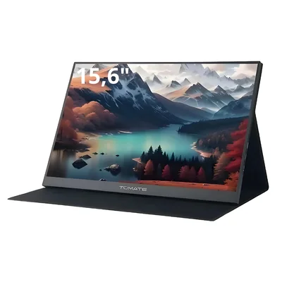 Monitor Portátil 15,6" Touchscreen Full Hd Usb-c Mini HDMI Com Alto-falantes Dupla E Capa Suporte