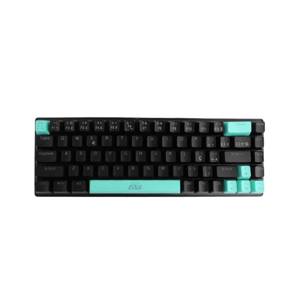 Imagem 2 de 5 do produto Teclado Mecânico Gamer Com Fio Usb LED 68 Teclas Silencioso - Preto