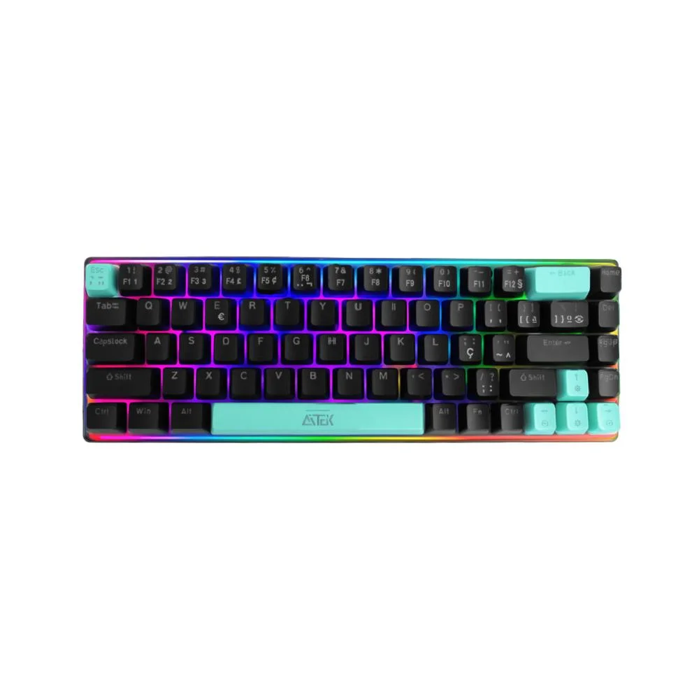Imagem 3 de 5 do produto Teclado Mecânico Gamer RGB 60% Layout Abnt2 Compacto Com 68 Teclas Para PC E Notebook