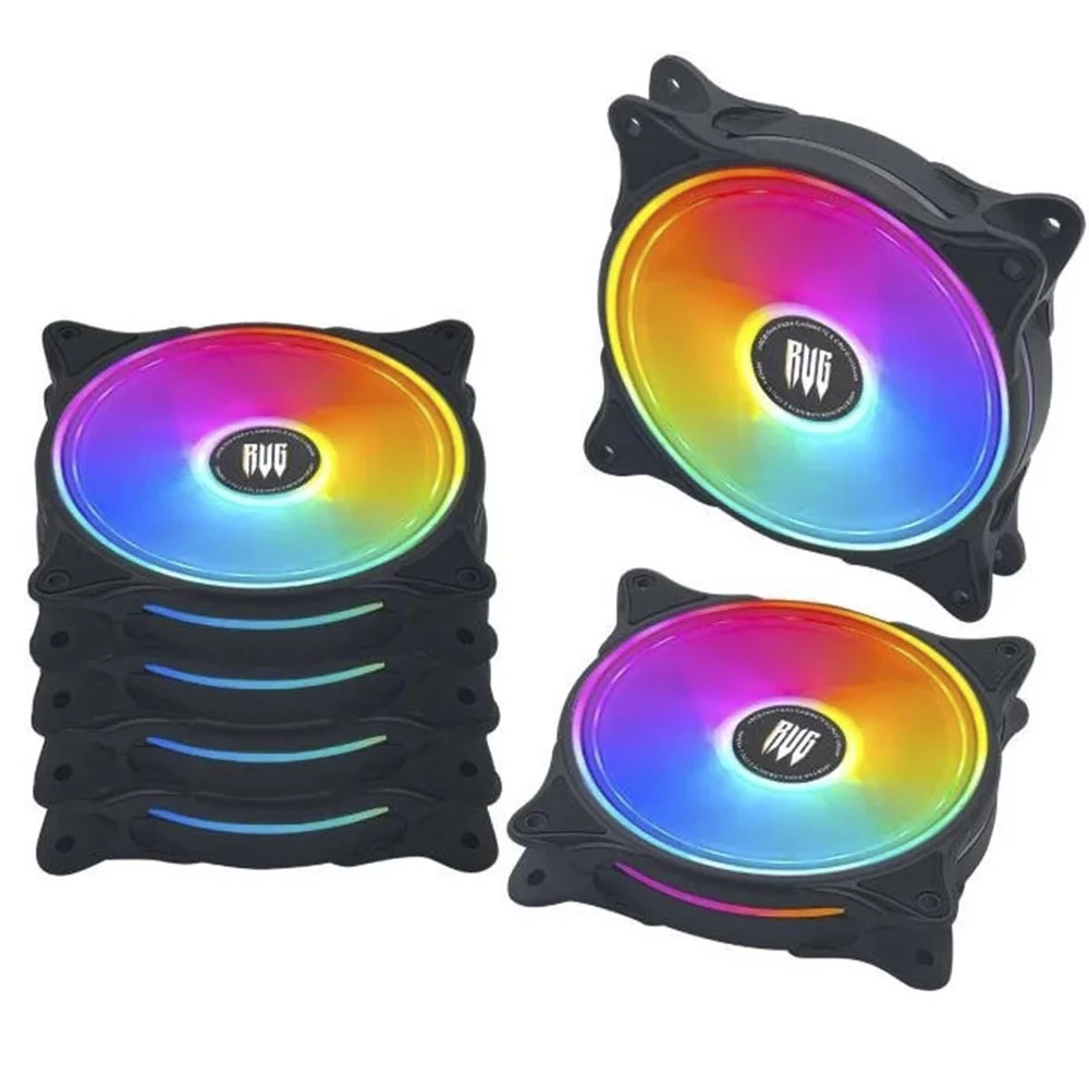 Imagem 5 de 5 do produto Kit 3 Cooler Fan, Hub Controlador RGB 120mm G-vr346k Preto Revenger
