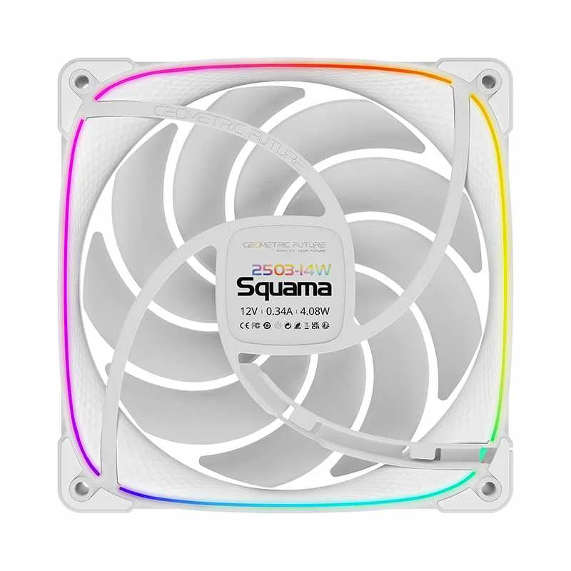 Kit 3 Fans 140mm Geometric Future Squama 2503w ARGB Branco 5