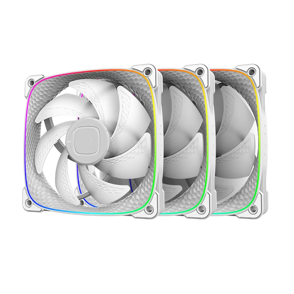 Kit 3 Fans 120mm Geometric Future Squama 2503w-3 ARGB Branco 4