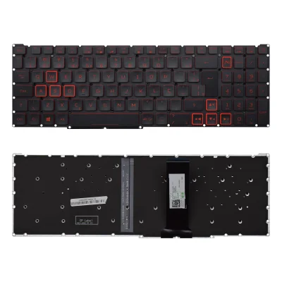 Teclado Para Notebook Acer Nitro 5 An517-52 Vermelho Abnt2 Preto