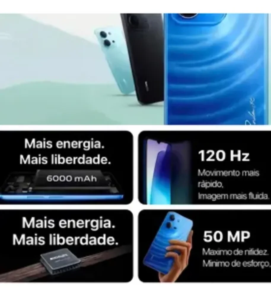 Celular Xiaomi Redmi 15c 256gb 4gb Ram De 6.9" 50mp 8mp - Mindnight Black (global)