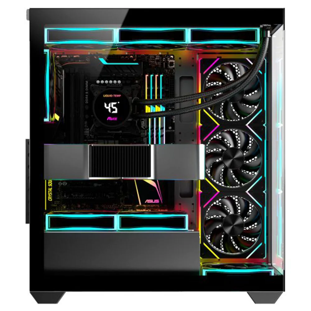 Imagem 4 de 5 do produto Gabinete Gamer Aquário K-mex Torre Negra Cg-36dy, Frontal E Lateral Em Vidro Temperado, Atx, Usb 3.0, Preto - Cg36dyrh001cb0x