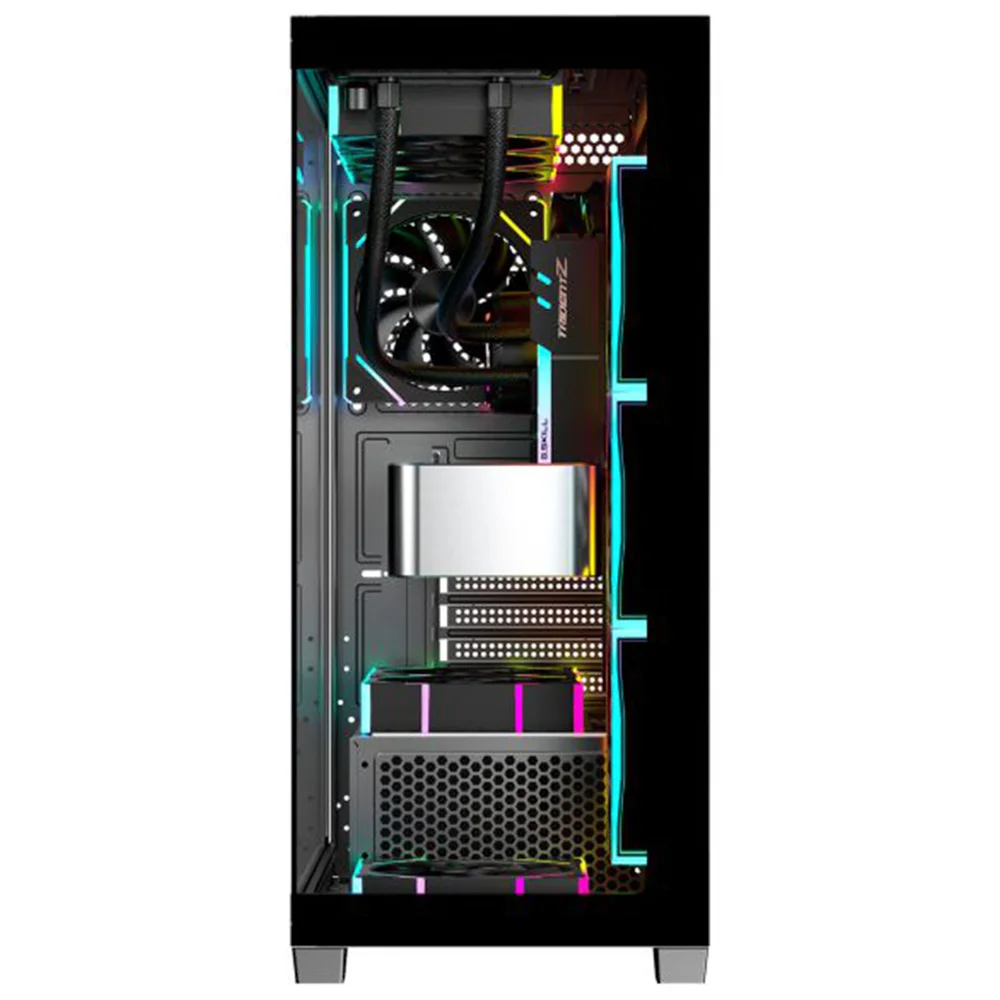 Imagem 5 de 5 do produto Gabinete Gamer Aquário K-mex Torre Negra Cg-36dy, Frontal E Lateral Em Vidro Temperado, Atx, Usb 3.0, Preto - Cg36dyrh001cb0x