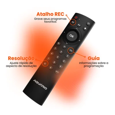Controle Remoto Preto Para Conversor Dtv-9000 - Aquário — foto 2