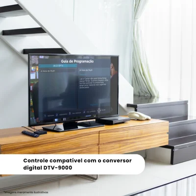 Controle Remoto Preto Para Conversor Dtv-9000 - Aquário — foto 3