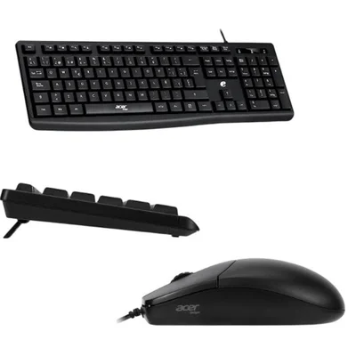 Kit Teclado E Mouse Com Fio Para Computador - Preta