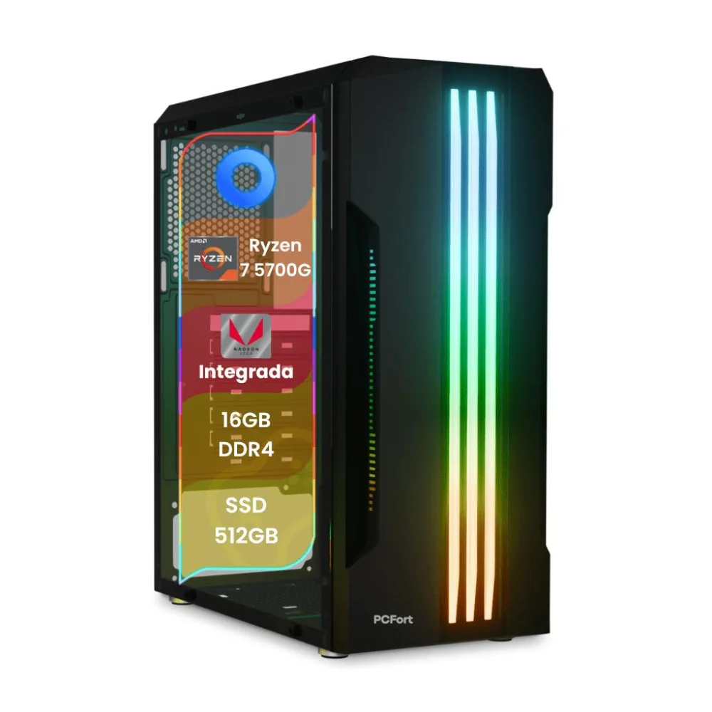 PC Gamer Top Concórdia Processador Amd Ryzen 7 5700g 16gb SSD 512gb Fonte 500w Freedos - view 4