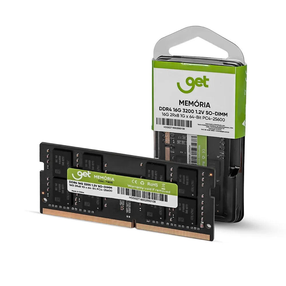 Imagem 2 de 5 do produto Memória Get Para Notebook Ddr4 16gb 3200mhz