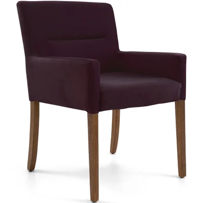 Cadeira Para Sala Angel Base Madeira Veludo Roxo - Nexta Casa