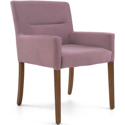 Cadeira Para Sala Angel Base Madeira Veludo Rose - Nexta Casa