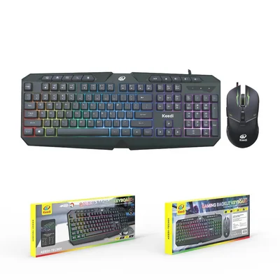 Kit Teclado Mouse RGB Multimídia 10 Teclas Keedi Tec801