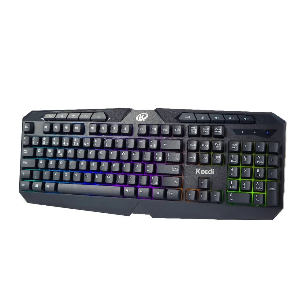 Imagem 5 de 5 do produto Kit Teclado Mouse RGB Multimídia 10 Teclas Keedi Tec801
