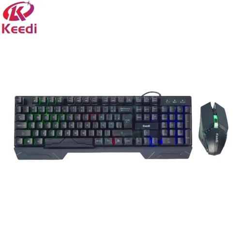 Imagem 3 de 5 do produto Kit Teclado Mouse Com Fio Gamer RGB Keedi Tec808