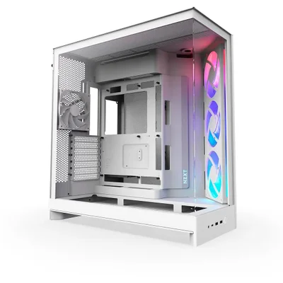 Gabinete Gamer Nzxt H9 Flow RGB Frontal Diagonal 4 Fans Branco