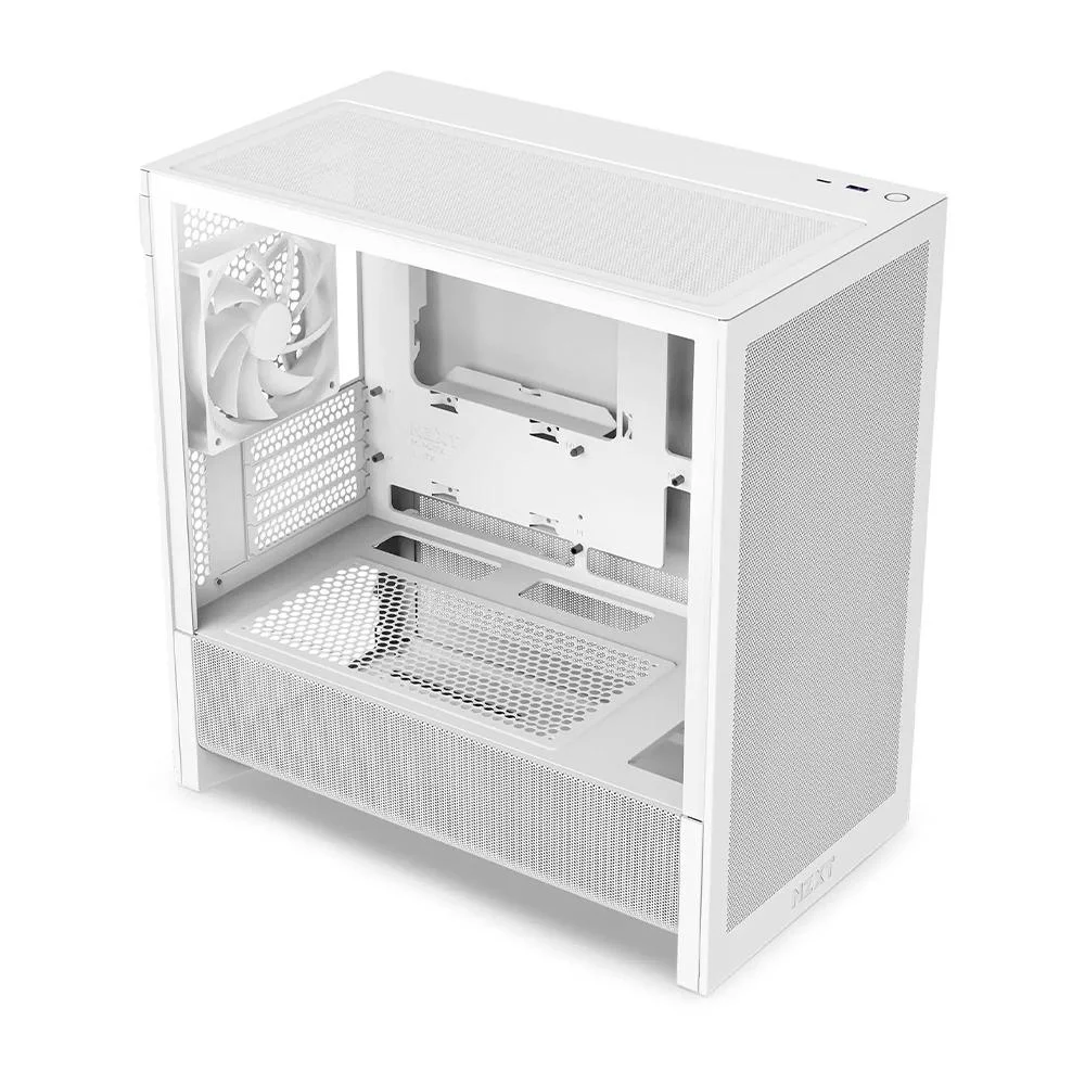 Imagem 5 de 5 do produto Gabinete Gamer Nzxt H3 Flow Micro Atx Com 1 Fan Branco