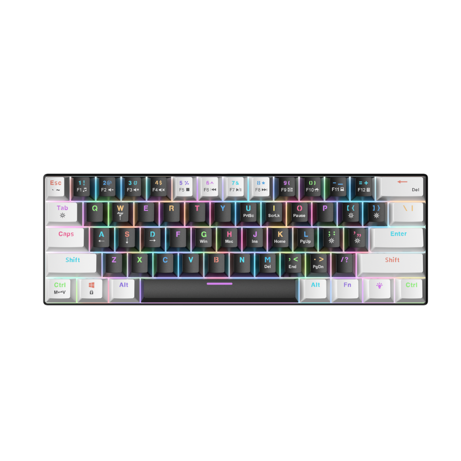 Teclado Mecânico Compacto Com Iluminação RGB E Alta Durabilidade Switch Azul