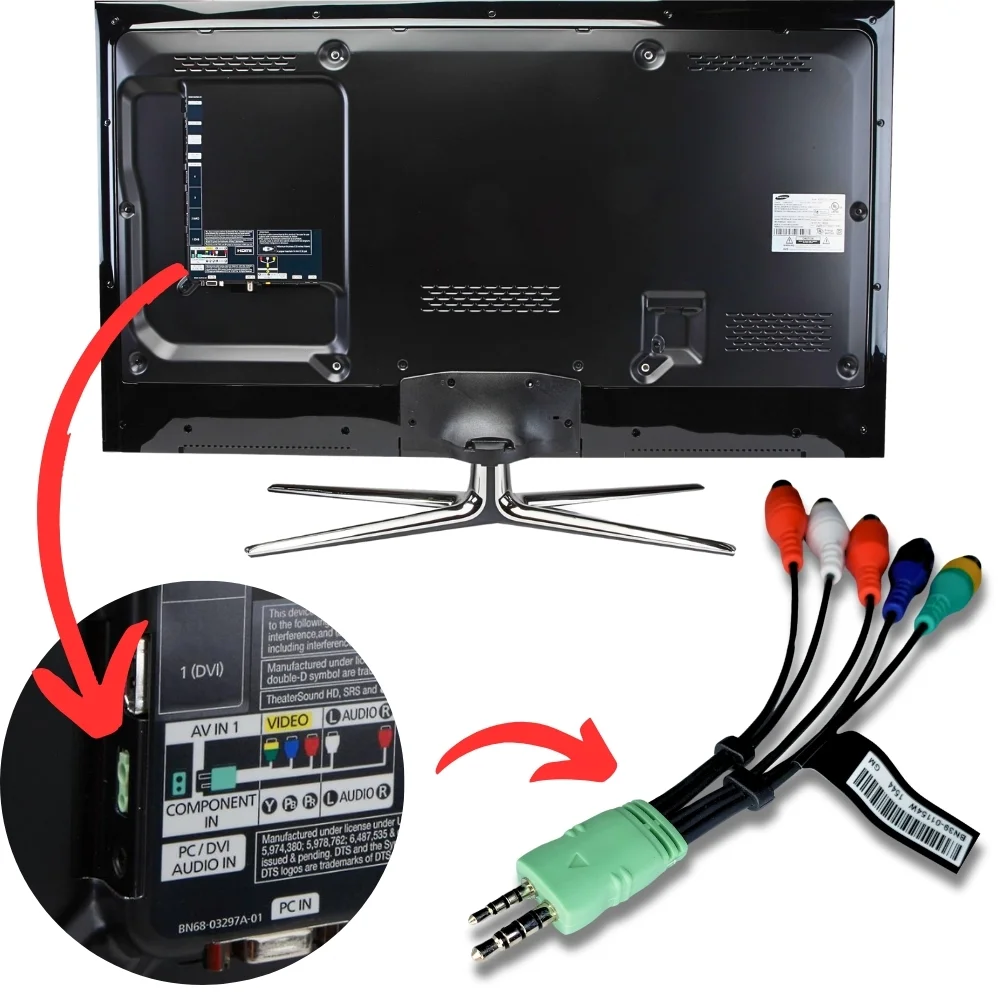 Imagem 3 de 5 do produto Cabo Componente Adaptador Av Para Smart Tv LED Samsung D8000