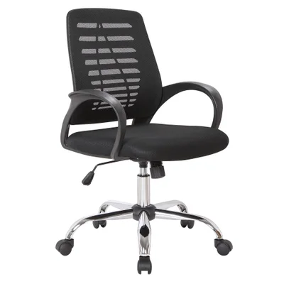 Cadeira De Escritório Secretária Giratória Light Preta