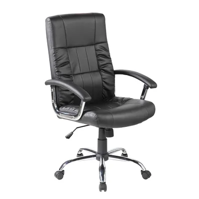 Cadeira De Escritório Presidente Giratória Com Relax Office Plus Preta