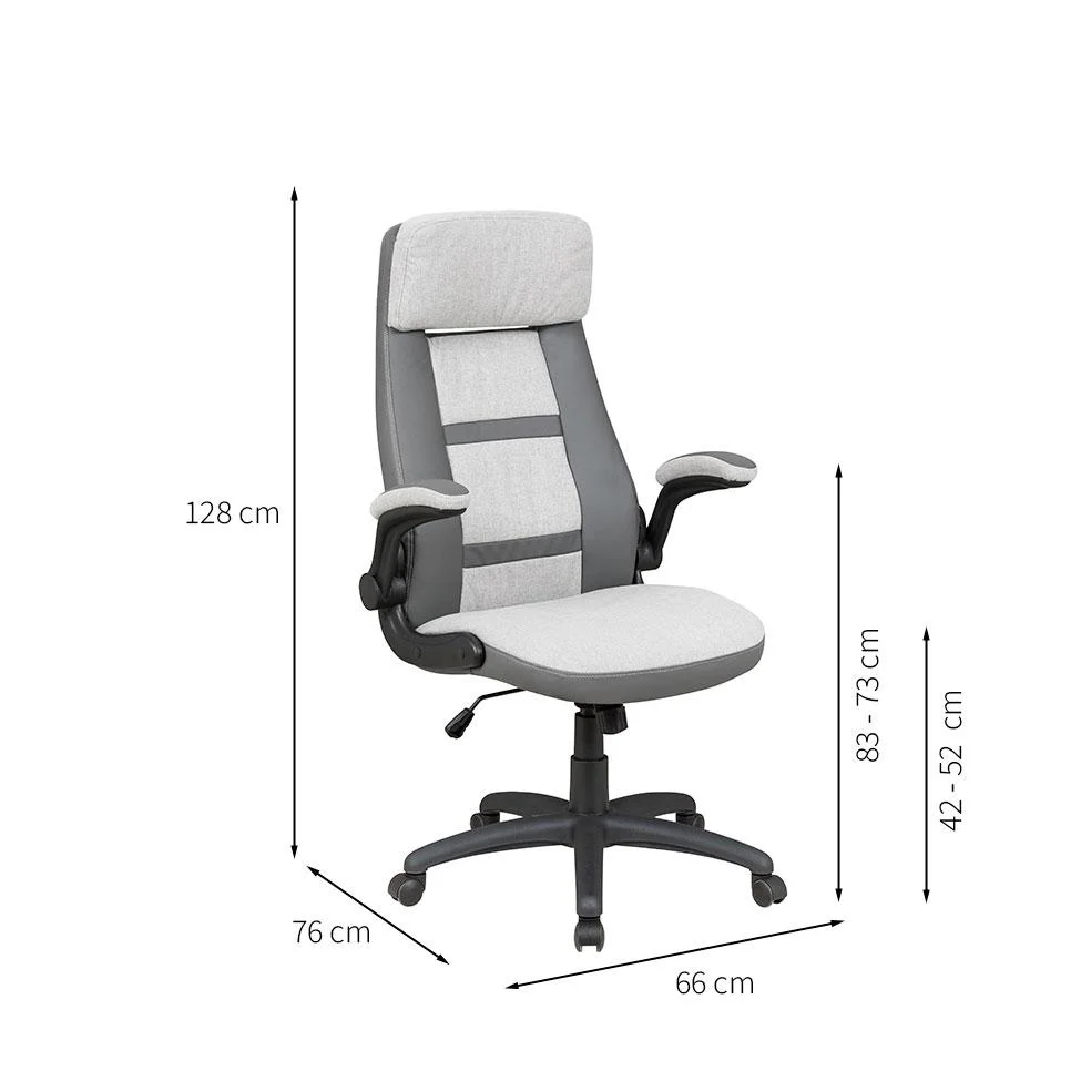 Imagem 4 de 5 do produto Cadeira De Escritório Presidente Giratória Com Relax Juan Cinza