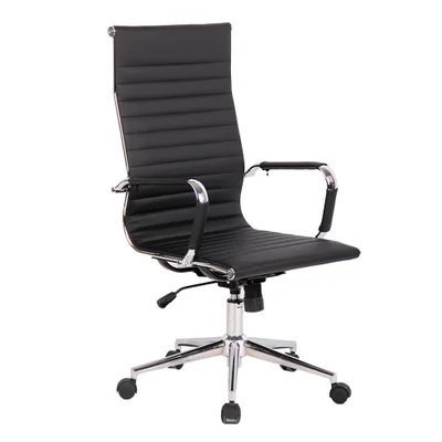 Cadeira De Escritório Presidente Giratória Com Relax New Best Preta