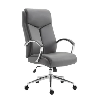 Cadeira De Escritório Presidente Giratória Com Relax Evergreen Cinza