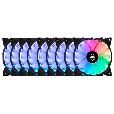 Kit 9 Fans Mancer Z100 RGB Com Controladora 120mm - Mcr-z10RGB-01